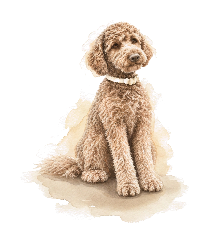Bonnie, the couple's Goldendoodle